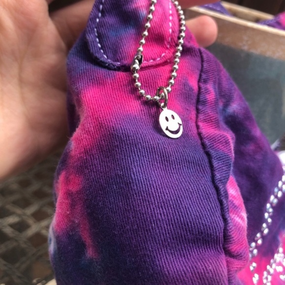NWOT Y2K Tie Dye Sequin Peace Baguette Bag - Picture 2 of 7